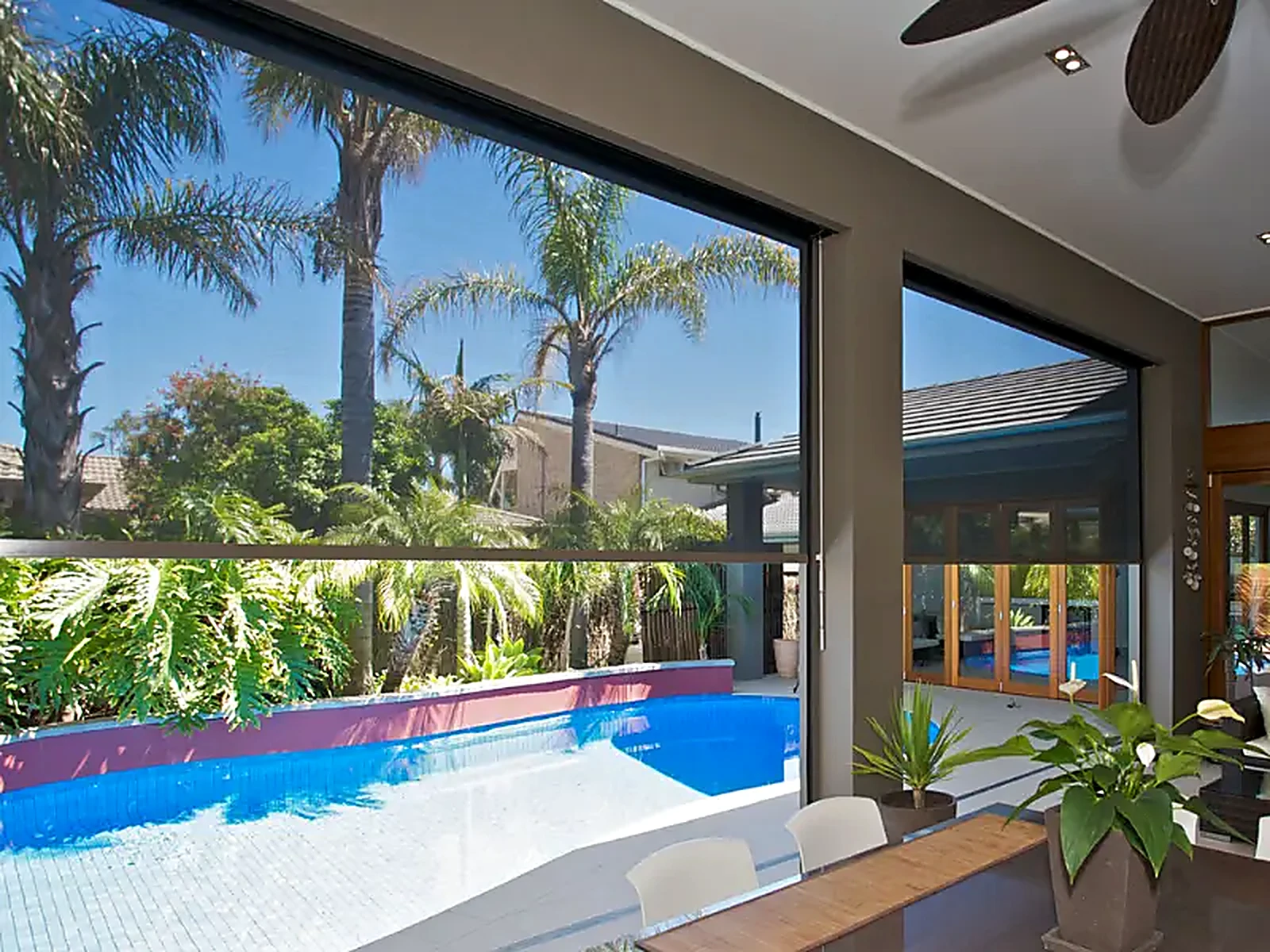 External blinds installed on a home in the Innisfail region